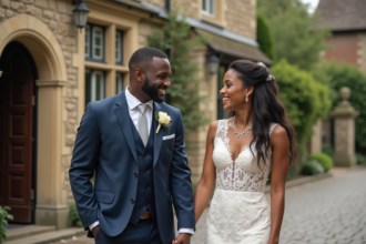 Jeune couple interracial en mariage en Angleterre