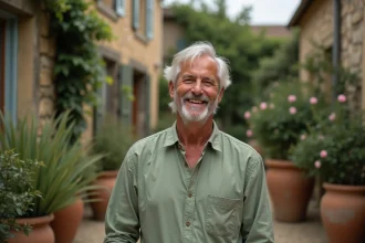 Stéphane Marie dans son jardin privé, portrait d'un animateur de jardinage en milieu naturel